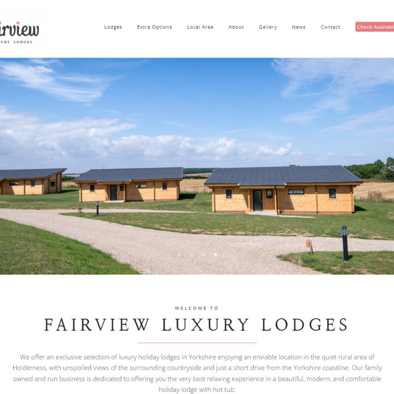 Beverley website design for Fairview Luxury Lodges by Weborchard, web design in Hull and Beverley, East Yorkshire