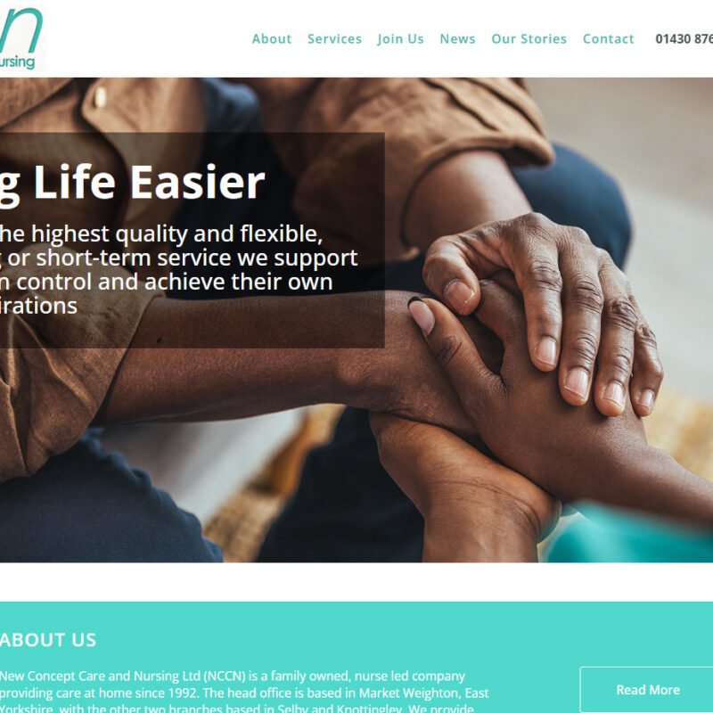 Website design beverley - Web design for NCCN (New Concept Care and Nursing) by Beverley website design company Weborchard