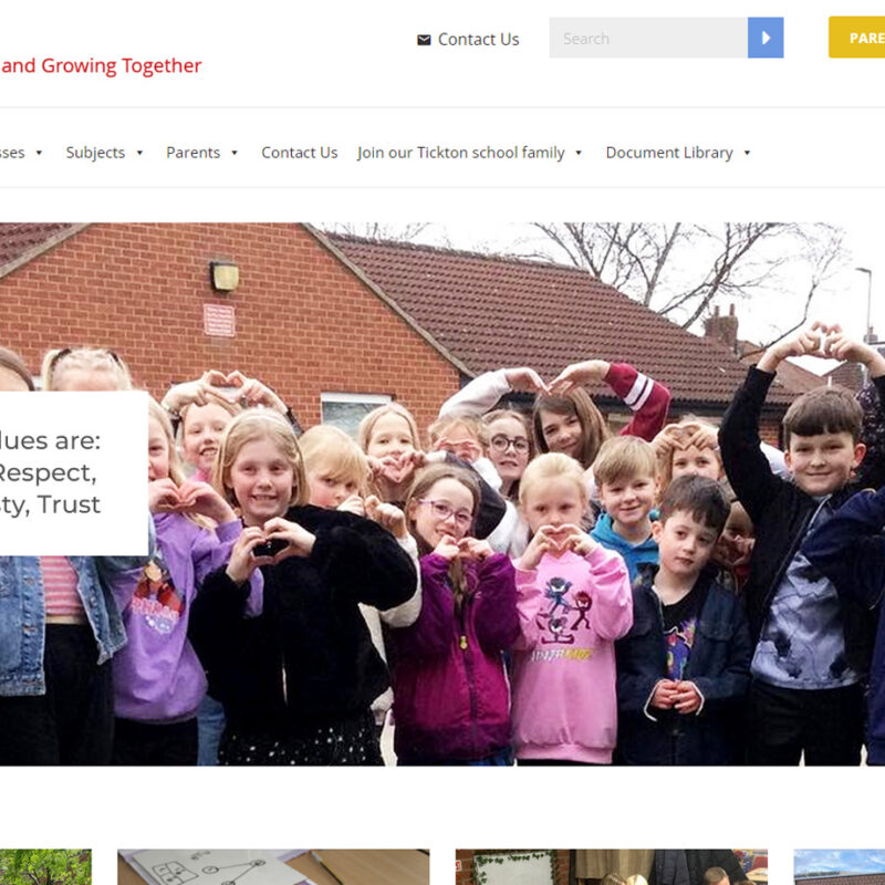 School website design in Beverley by Weborchard - Tickton Primary School wordpress web design