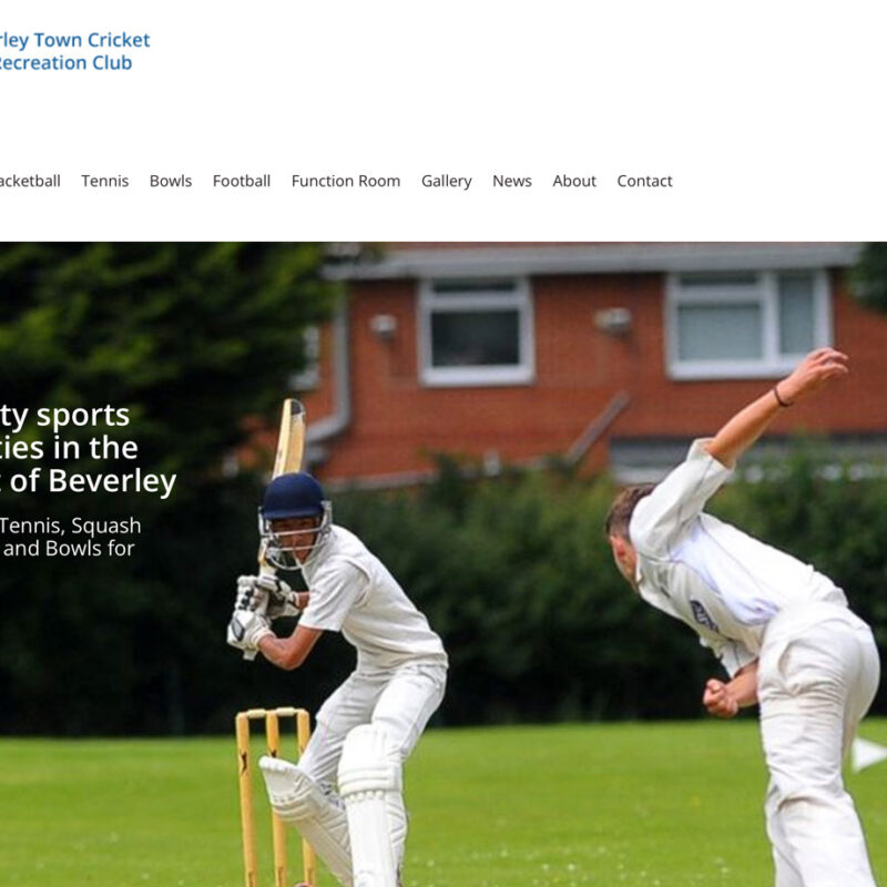 Beverley town cricket club by weborchard website design, wordpress web design