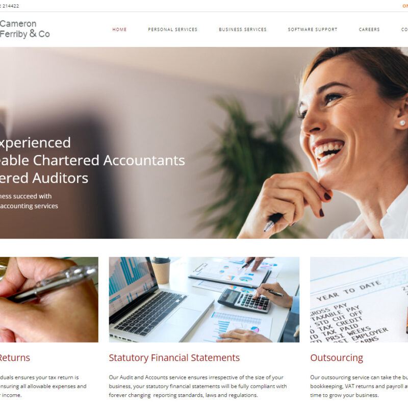 Weborchard Beverley Website Design Company - web design for Cameron Ferriby accountants East Yorkshire