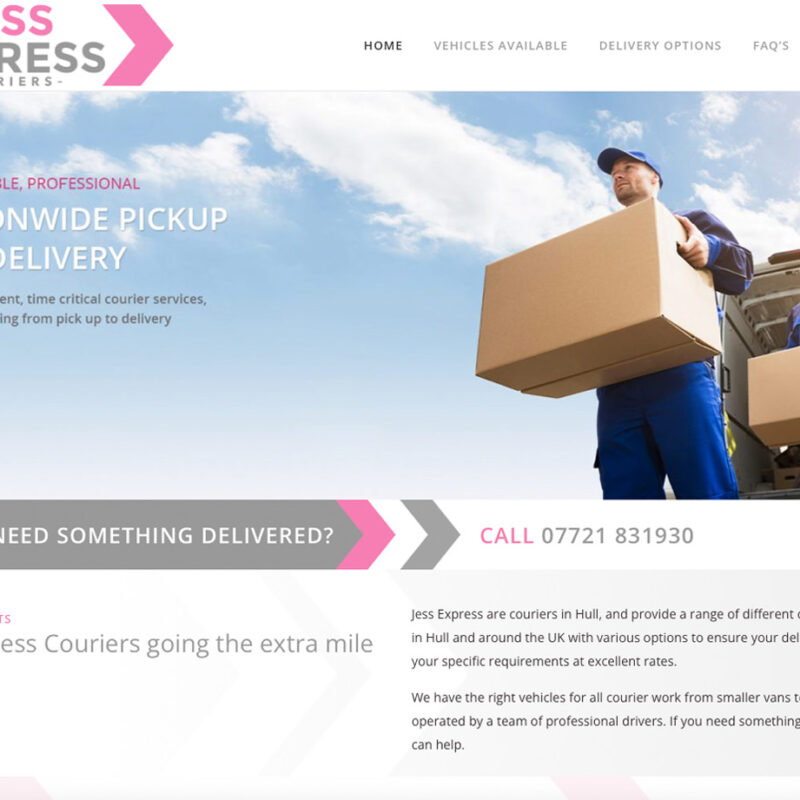 Beverley website design by weborcahrd, Jess Express couriers Wordpress website, web design