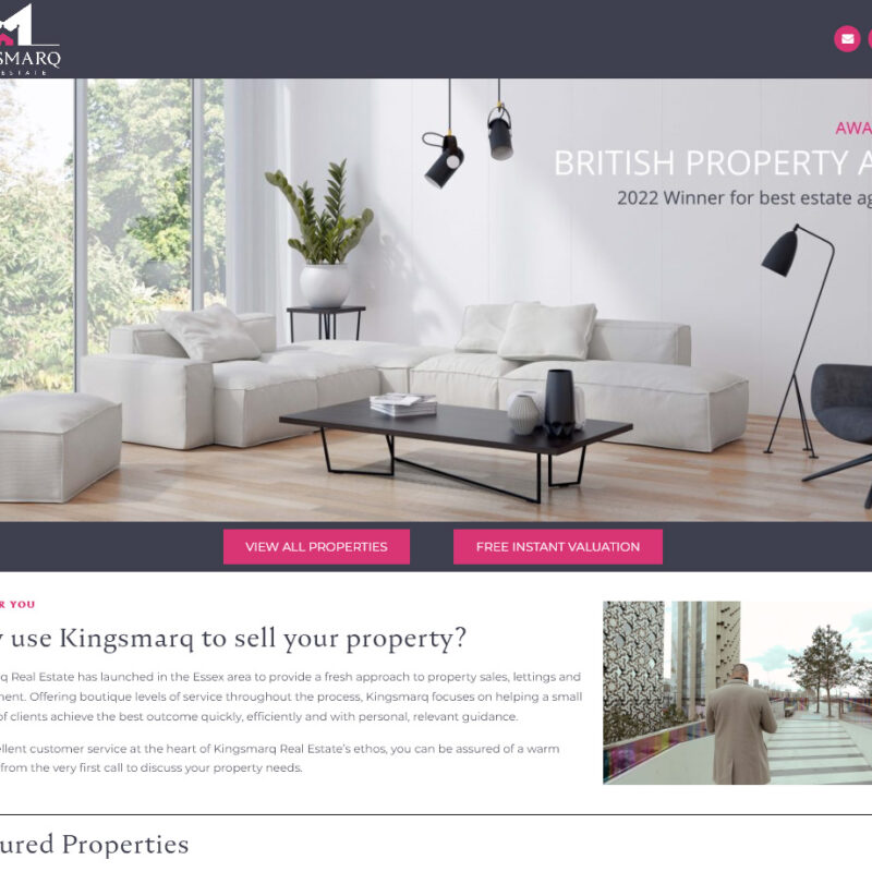 Web Design Company Beverley - Weborchard Wordpress website design for Kingsmarq award winning estate agent in London