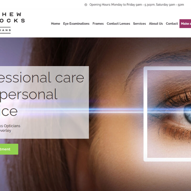 Website design in Beverley by Web design in Beverley by Weborchard for Matthew Horrocks Opticians website in Beverley
