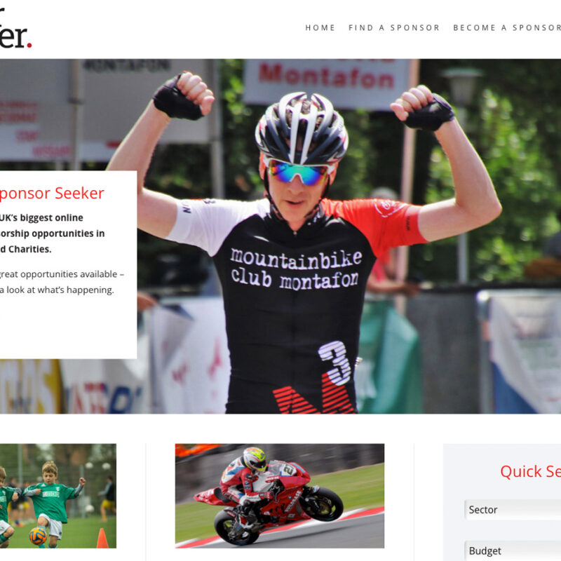 Sponser seeker website design by weborchard, Hull and Beverley web design, east yorkshire