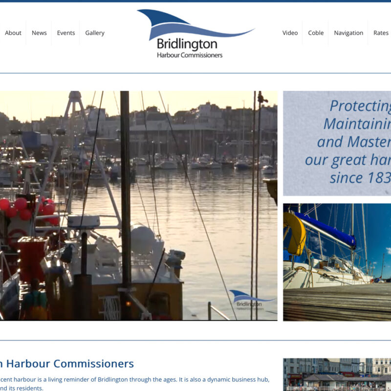 Wordpress website Design Company Beverley, Bridlington harbour commissioners, website by weborchard