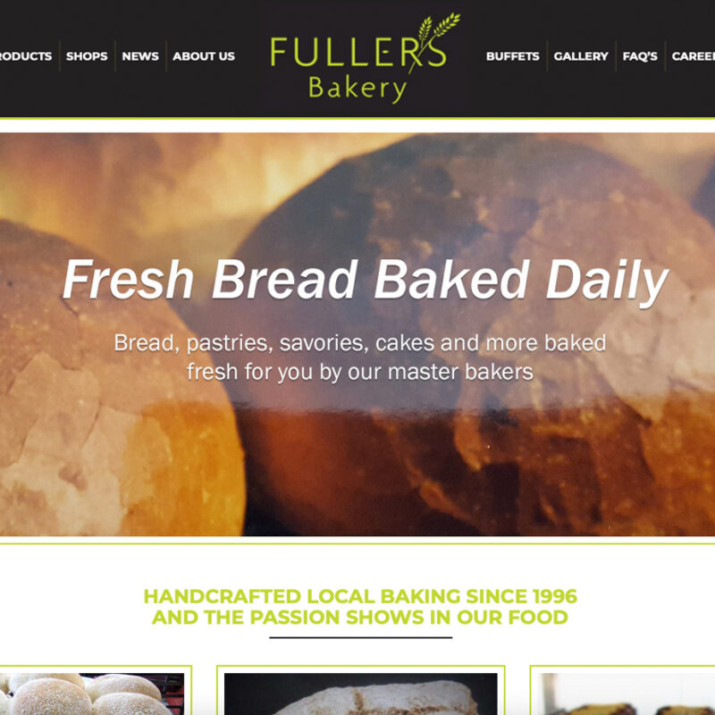 Wordpress website by Weborchard for Fullers Bakery. Beverley and hull website design, East Yorkshire