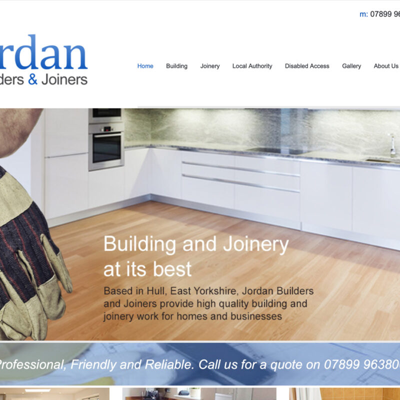 Beverley web design by weborchard, Jordan builders & joiners website design, wordpress website