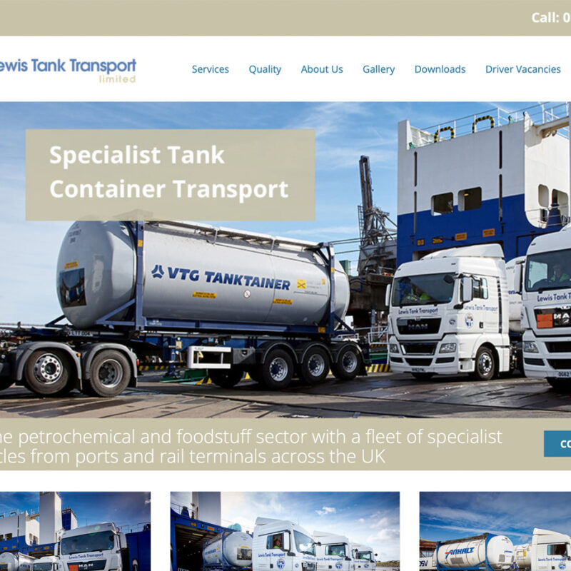 Website design beverley, wordpress site, Lewis tank transport limited by weborchard web design