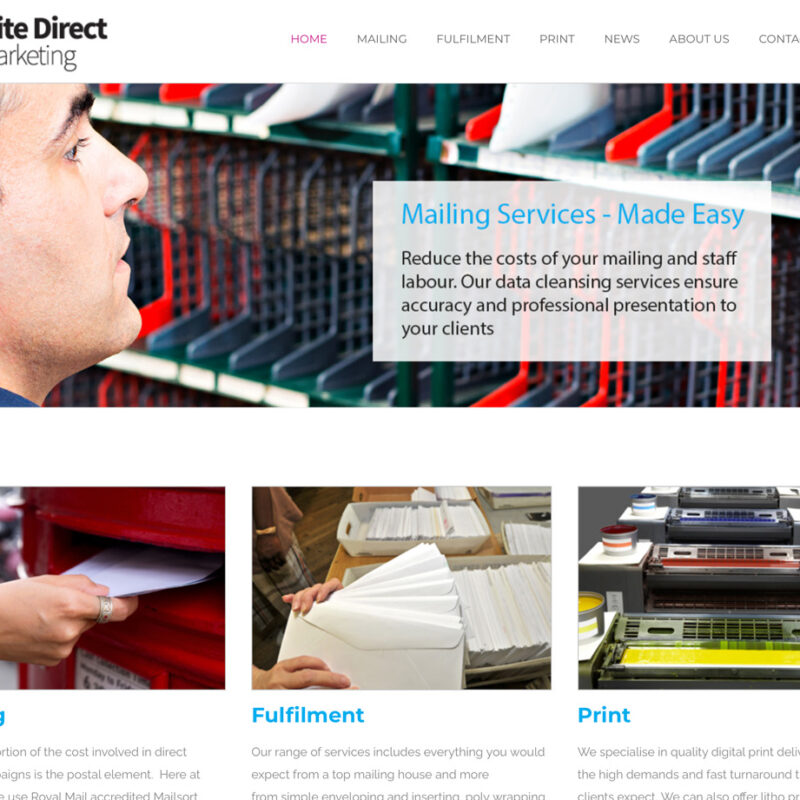 Wordpress website for Nite Direct Mailing by weborchard, beverley web design