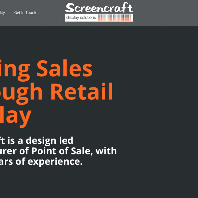 Screencraft Display solutions website and branding by Weborchard website design company. Web design and wordpress design beverley