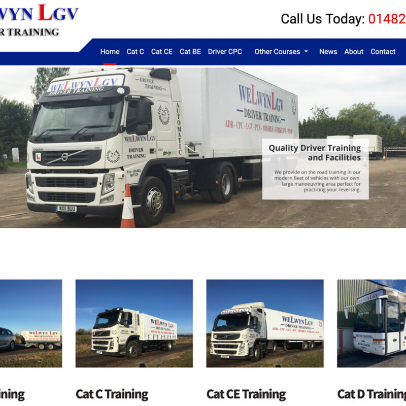 Weborchard wordpress web design for WELWYNLGV driver training, website design in beverley and hull